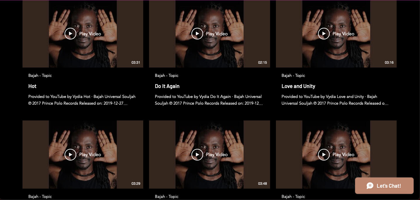 Planet Bajah (Band) - Videos Page